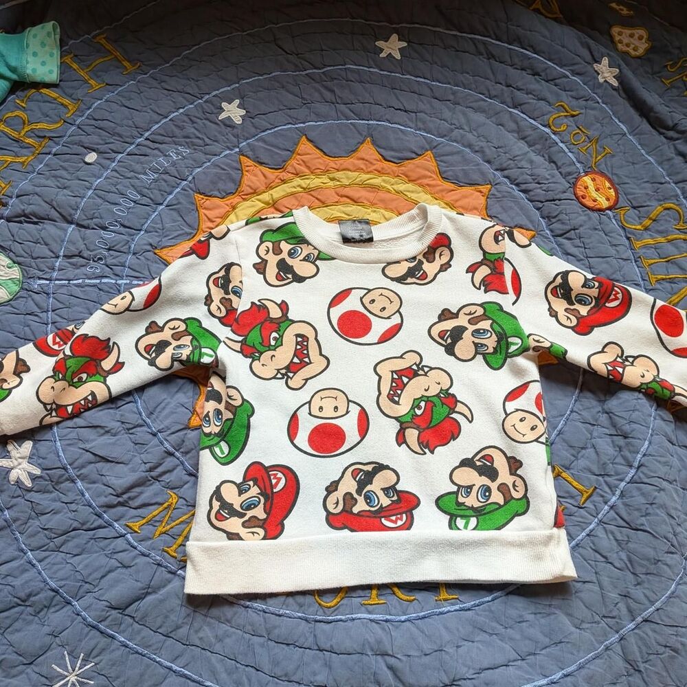 Nintendo Luigi, Toad, and Bowser 3T Graphic Sweatshirt